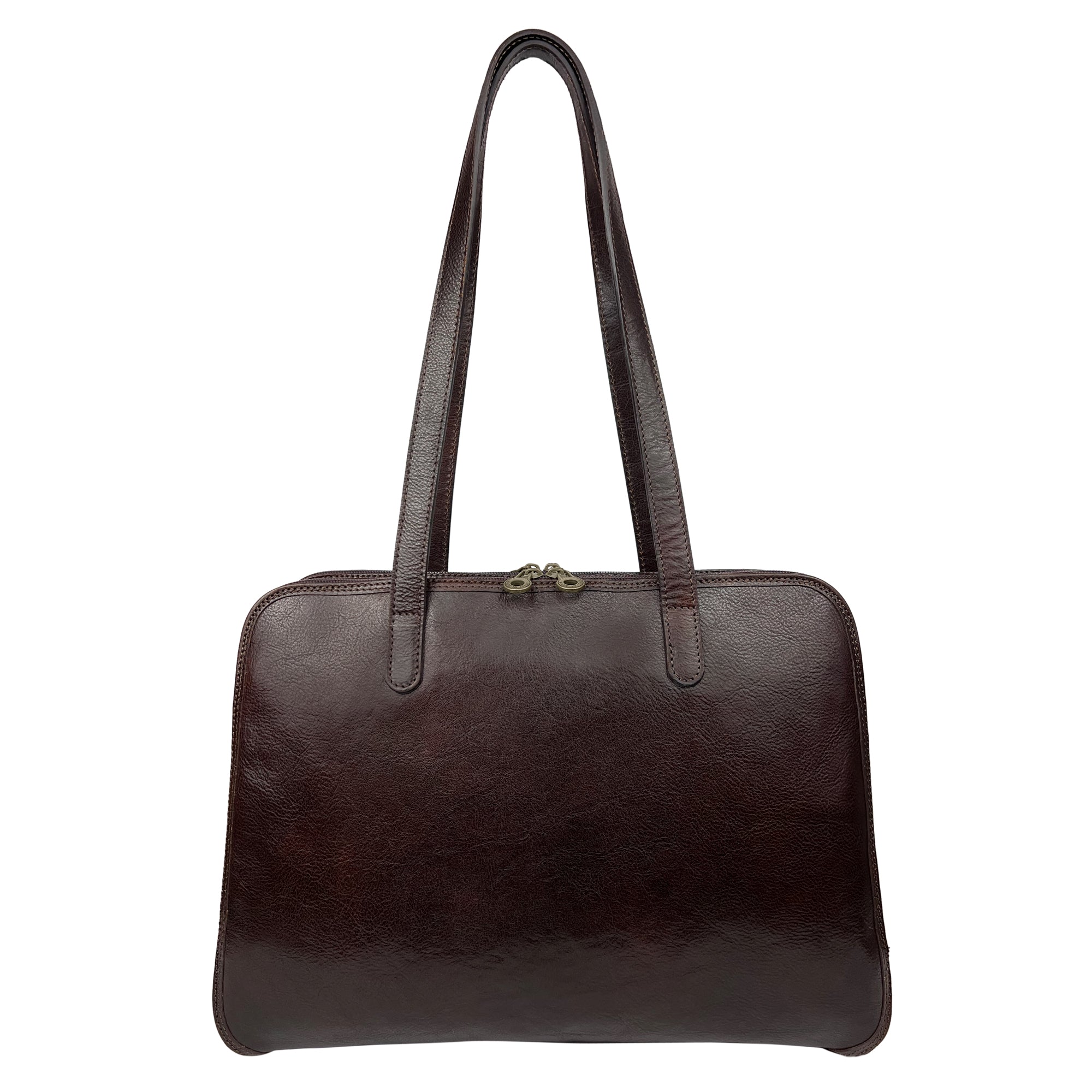 Borsa Donna a Spalla Portadocumenti, In Vera Pelle, Made in Italy, Modello Lia Parubi Borse Testa di Moro - foto prodotto